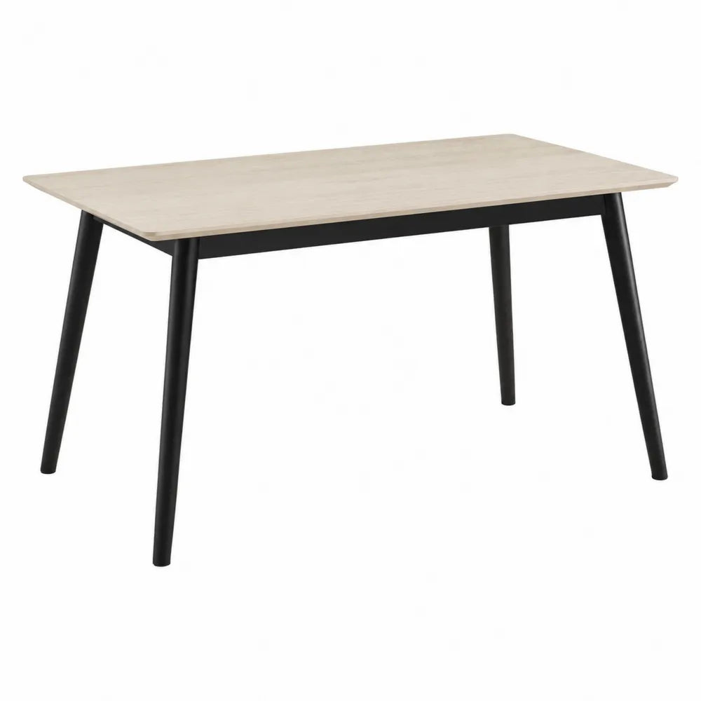 Stół jadalniany prostokątny MDF dąb i stal czarny 120x75x75 cm
