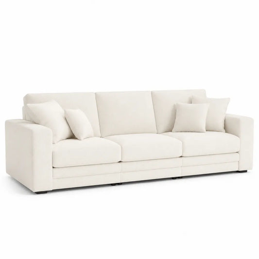 Beżowa sofa z tkaniny 230x90x85 cm