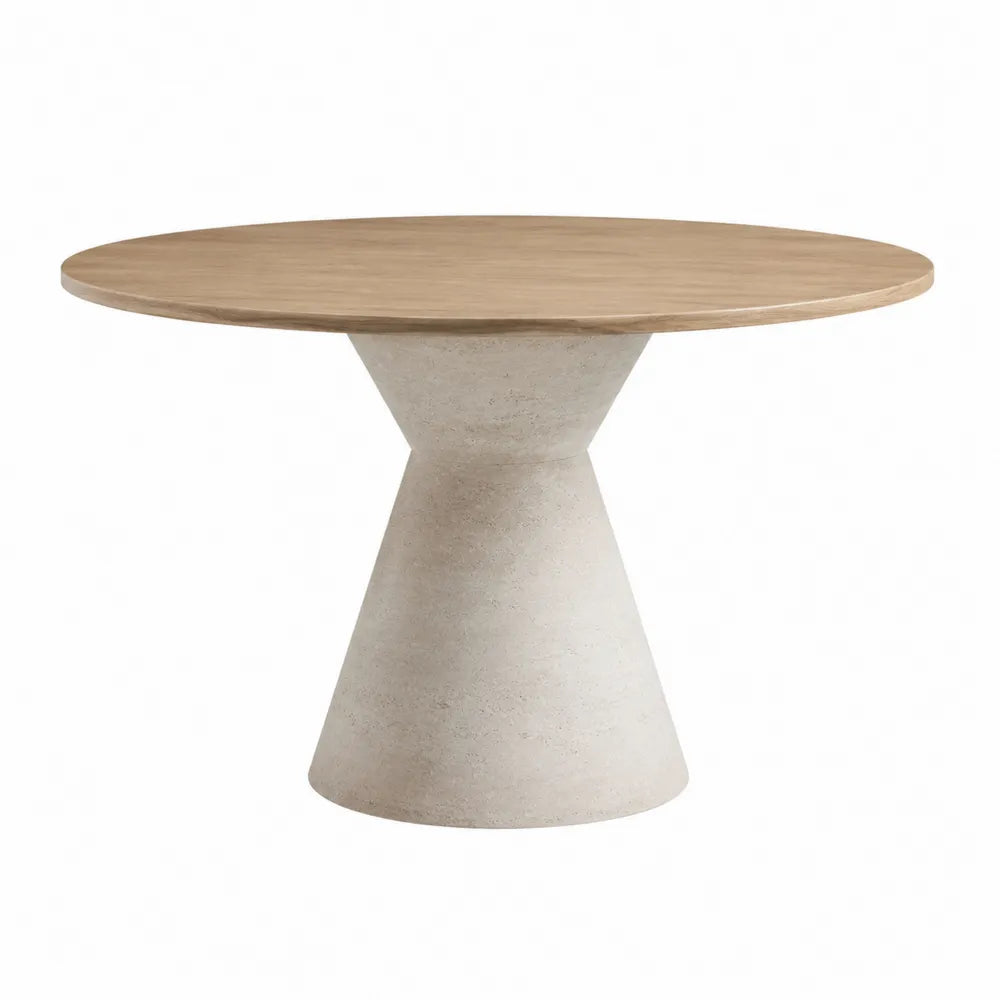 Okrągły stół jadalniany drewniany z betonową podstawą 120 cm