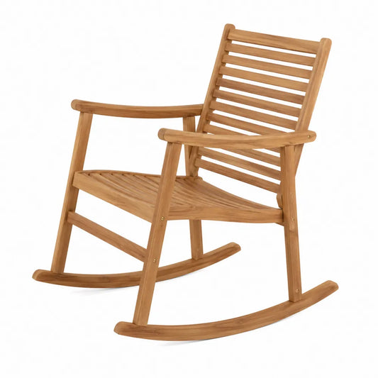 Fotel bujany drewniany teak 90x60x100 cm
