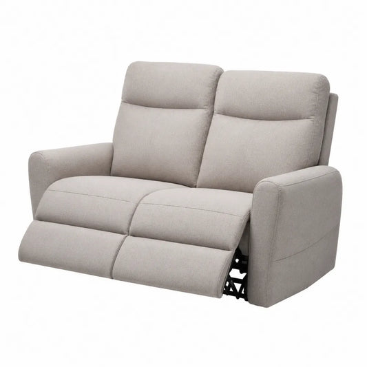Sofa rozkładana 2-osobowa tkanina poliester Beżowa
