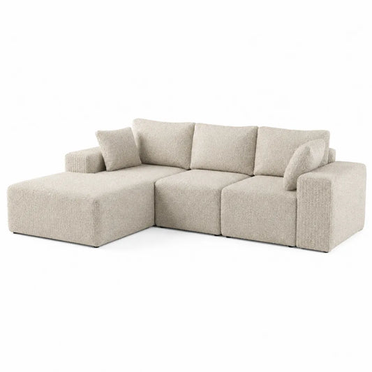 Narożna sofa z tkaniny poliestrowej z wypełnieniem piankowym 250 cm